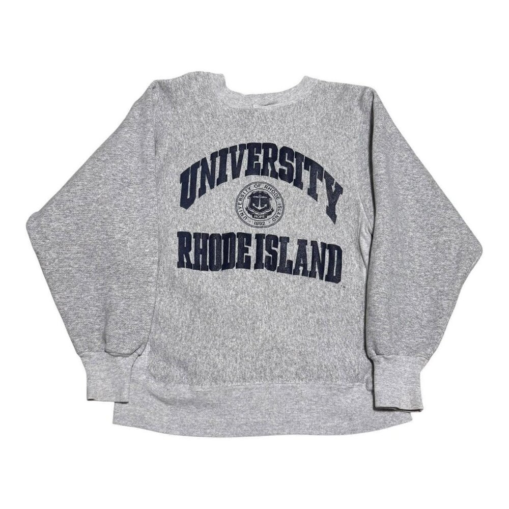 Vintage 90s University of Rhode Island URI Gray Crewneck Sweatshirt Adult Medium